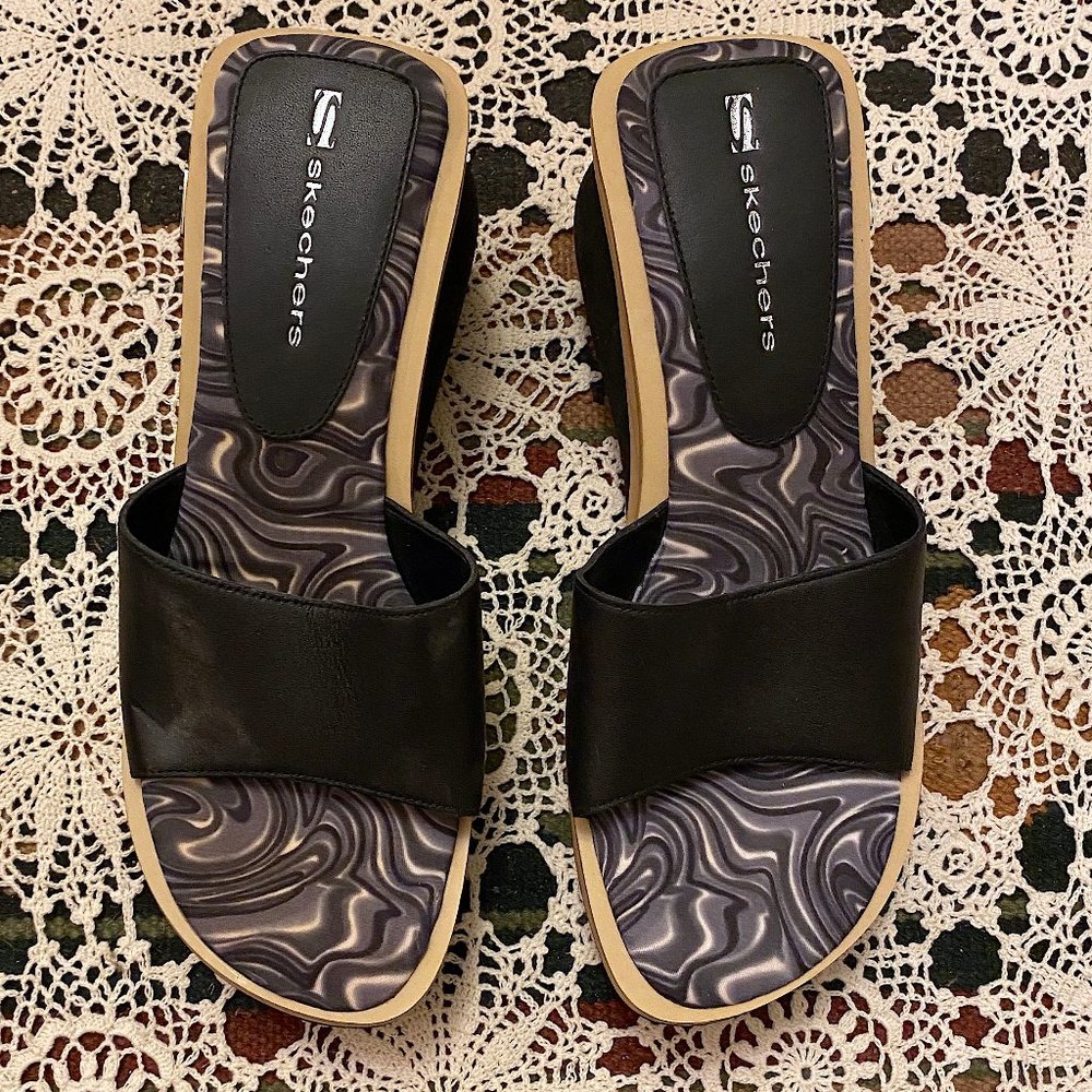 Vintage Y2K Skechers Platform Slides Sandals Size US Womens 10 Psychedelic